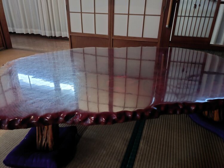 花梨　一枚板　座卓（美術品・骨董品）の商品画像 - 査定依頼日：2026年2月17日 - 最高査定価格：5,000円