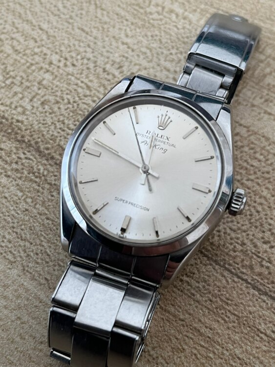 ロレックス エアキング ロレックス オイスターパーペチュアル エアキング Ref.5500 スーパープレシジョン（高級時計）の商品画像 - 査定依頼日：2024年12月25日 - 最高査定価格：320,000円