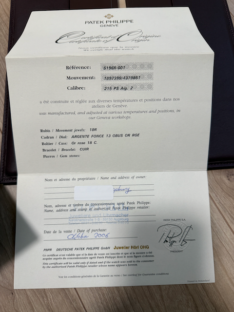 パテックフィリップ カラトラバ 5196R-00（高級時計）の商品画像 - 査定依頼日：2025年3月15日 - 最高査定価格：2,800,000円