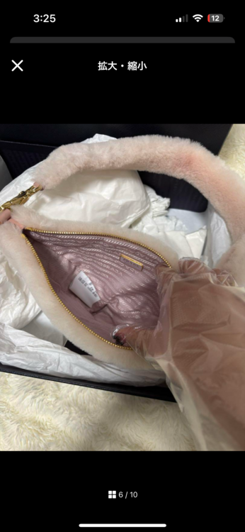 プラダ トライアングル ファー 2WAYショルダーバッグ（ブランドバッグ）の商品画像 - 査定依頼日：2025年4月23日 - 最高査定価格：160,000円