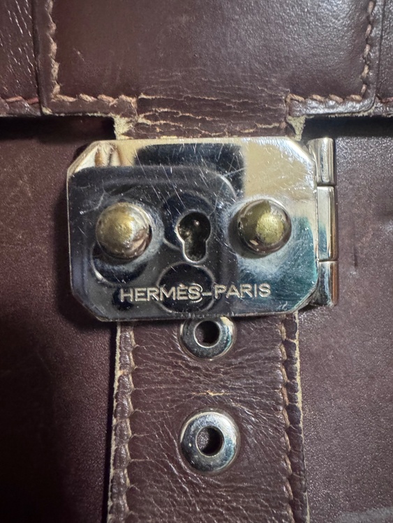 HERMES-PARIS 本革 ビジネスバッグ ブリーフケース ブラウンビンテー（ブランドバッグ）の商品画像 - 査定依頼日：2026年2月8日 - 最高査定価格：40,000円
