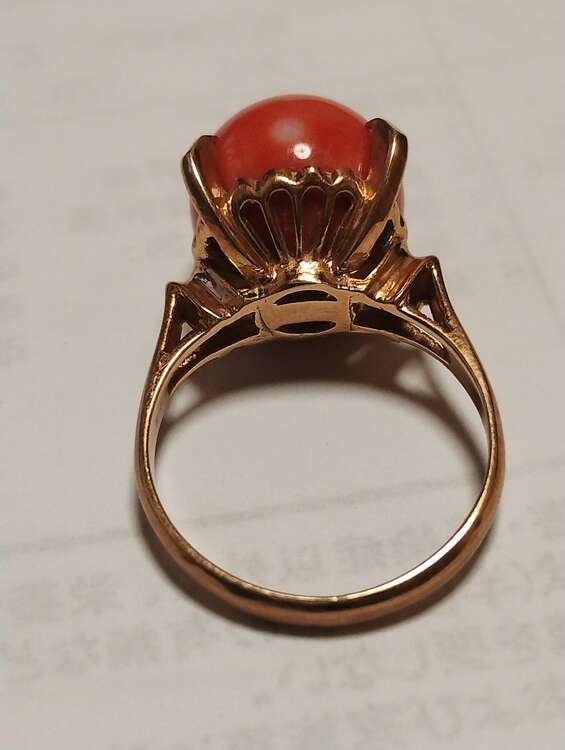 珊瑚18金リング（金・貴金属）の商品画像 - 査定依頼日：2025年4月1日 - 最高査定価格：100,000円