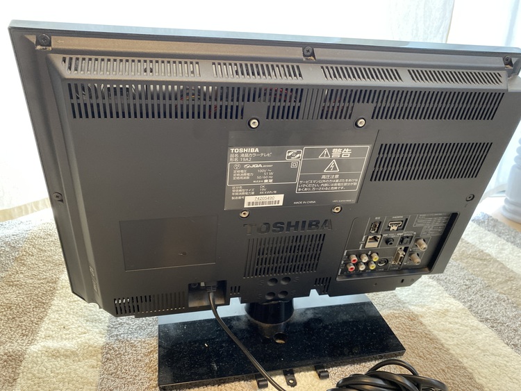 TOSHIBA液晶カラーテレビ　19A2（家電）の商品画像 - 査定依頼日：2022年7月2日 - 最高査定価格：1,000円