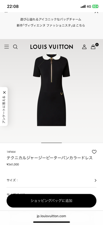 テクニカルジャージーピーターパンカラードレス（古着・ファッション）の商品画像 - 査定依頼日：2025年6月29日 - 最高査定価格：90,000円