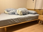 Mujiベッドダブル(フレーム、ヘッドボード､木製脚)（家具・寝具）の商品画像 - 査定依頼日：2025年12月1日 - 最高査定価格：1,000円