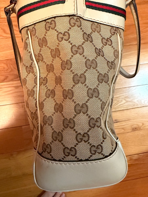 メイフェア トートバッグ　ベージュ/白　キャンバス/レザー　257061（ブランドバッグ）の商品画像 - 査定依頼日：2026年4月19日 - 最高査定価格：45,000円