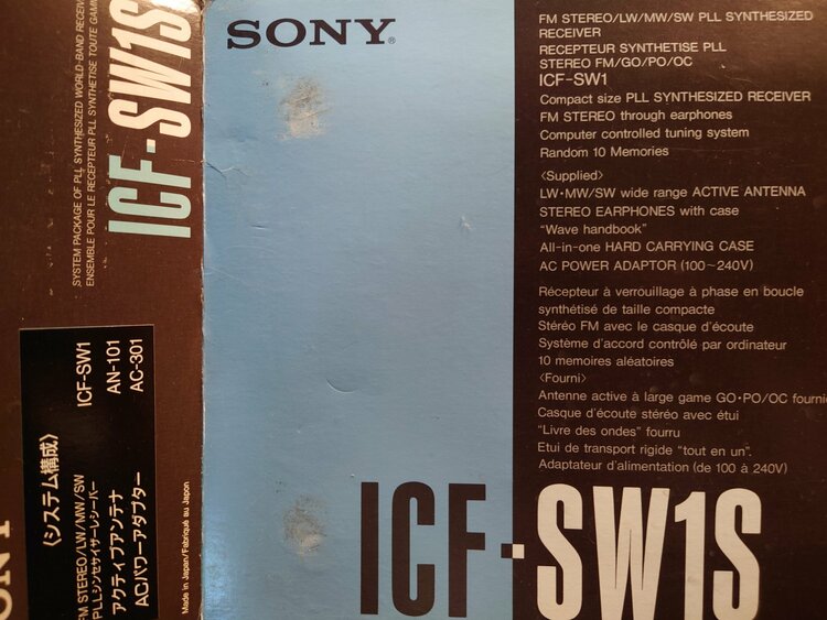 SONY ICF-SW1S（オーディオ・スピーカー）の商品画像 - 査定依頼日：2026年2月25日 - 最高査定価格：14,000円