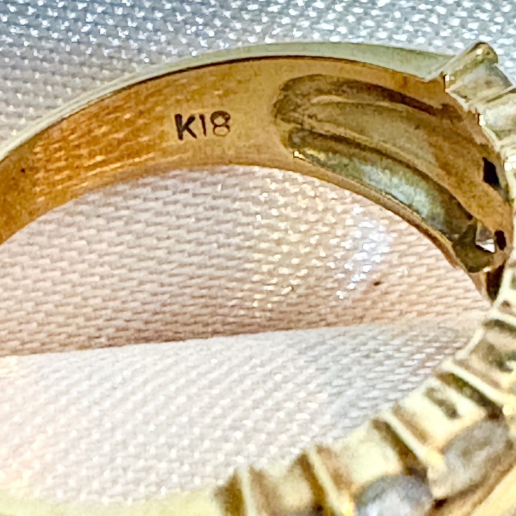 ●18K 4.7g ﾀﾞｲｱ 1ct・ｻﾌｧｲｱ 指輪（金・貴金属）の商品画像 - 査定依頼日：2026年5月9日 - 最高査定価格：120,000円