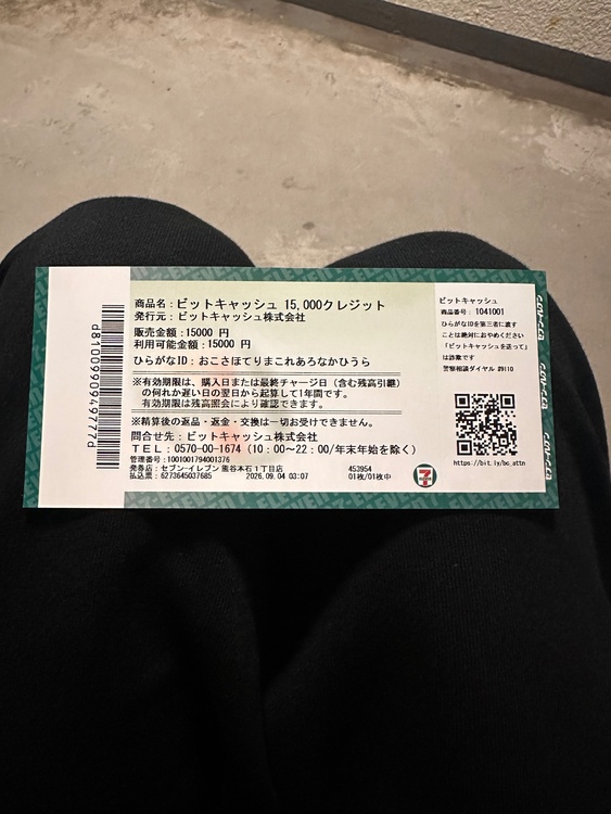 ビットキャッシュカード（チケット・金券）の商品画像 - 査定依頼日：2026年9月4日 - 最高査定価格：100,000円