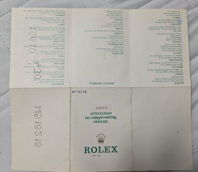 ロレックス サブマリーナー W（高級時計）の商品画像 - 査定依頼日：2025年12月7日 - 最高査定価格：1,370,000円