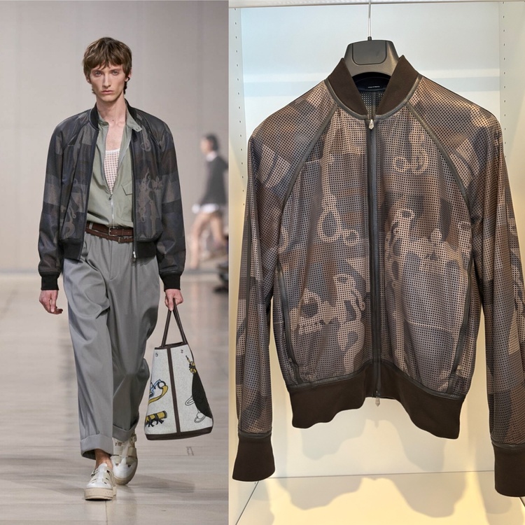 エルメス　リバーシブルブルゾン　カーフレザー　メッシュ　サイズ48 （古着・ファッション）の商品画像 - 査定依頼日：2025年12月6日 - 最高査定価格：70,000円