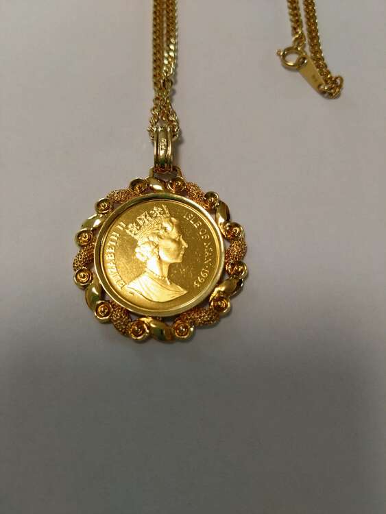 マン島キャット金貨1/5オンスペンダント（金・貴金属）の商品画像 - 査定依頼日：2025年3月12日 - 最高査定価格：350,000円