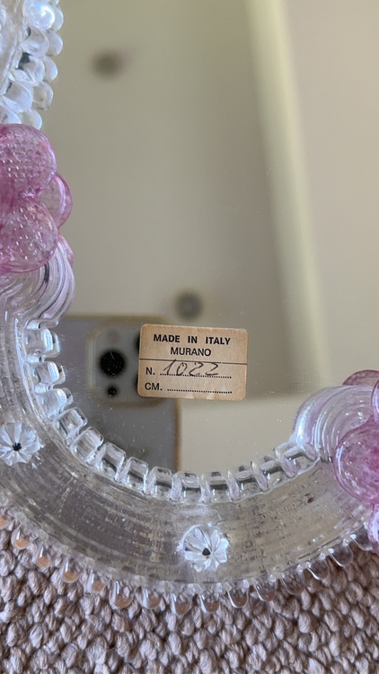 ムラーノガラス ヴェネチアンミラー ピンクフラワー イタリア製（美術品・骨董品）の商品画像 - 査定依頼日：2026年8月26日 - 最高査定価格：20,000円
