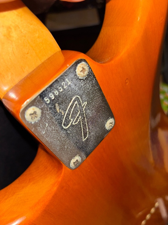 1969年製ストラトキャスター トレモロ無し　シリアルナンバー598521（ピアノ・楽器・PA機材）の商品画像 - 査定依頼日：2026年4月13日 - 最高査定価格：460,000円