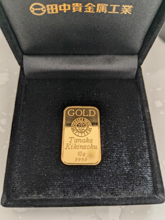 純金 インゴット 24金 田中貴金属 10g  流通品 K24 延べ棒 ゴールド（金・貴金属）の商品画像 - 査定依頼日：2025年11月7日 - 最高査定価格：201,890円