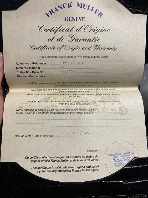 フランクミュラー ロングアイランド シンシアウォッチ50周年記念モデル1200SC（高級時計）の商品画像 - 査定依頼日：2025年5月2日 - 最高査定価格：420,000円