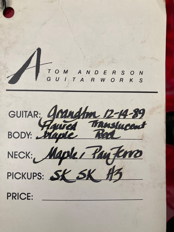 Tom Anderson Grand AM（ピアノ・楽器・PA機材）の商品画像 - 査定依頼日：2026年7月19日 - 最高査定価格：280,000円