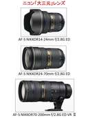 ニコン大三元レンズ三本（カメラ）の商品画像 - 査定依頼日：2023年2月27日 - 最高査定価格：4,000円