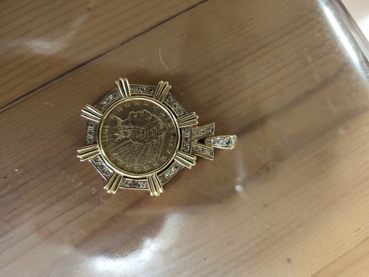 アメリカ 10ドル インディアンヘッド金貨付き ペンダントトップ（金・貴金属）の商品画像 - 査定依頼日：2026年6月21日 - 最高査定価格：430,000円