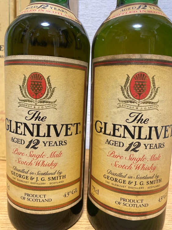 グレンリベット12年赤アザミ750ml43% 2本（お酒）の商品画像 - 査定依頼日：2026年1月7日 - 最高査定価格：30,000円