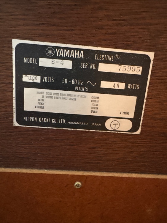 YAMAHAB-4エレクトーン（ピアノ・楽器・PA機材）の商品画像 - 査定依頼日：2026年8月26日 - 最高査定価格：10,000円