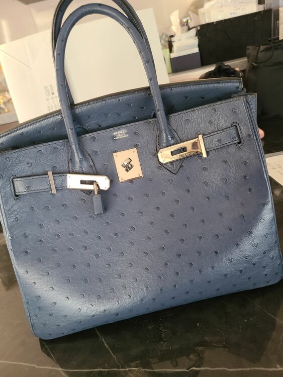 バーキン30 オーストリッチ ブルー系（ブランドバッグ）の商品画像 - 査定依頼日：2025年8月30日 - 最高査定価格：1,900,000円