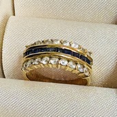 ●18K 4.7g ﾀﾞｲｱ 1ct・ｻﾌｧｲｱ 指輪（金・貴金属）の商品画像 - 査定依頼日：2026年5月9日 - 最高査定価格：120,000円