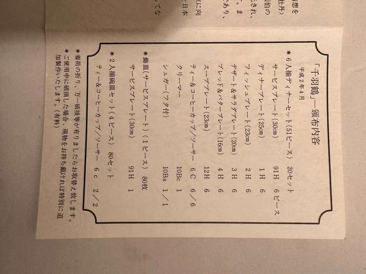 大倉陶園　鳳琳洋食器　加山又造　千羽鶴６人ディナーセット（51ピース）（食器）の商品画像 - 査定依頼日：2023年6月6日 - 最高査定価格：150,000円