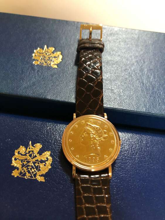 アメリカ10ドル金貨コイン・ウォッチ（高級時計）の商品画像 - 査定依頼日：2025年4月28日 - 最高査定価格：720,000円