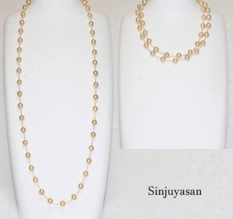アコヤ真珠染めゴールデンロングネックレス（宝石）の商品画像 - 査定依頼日：2025年7月14日 - 最高査定価格：3,000円