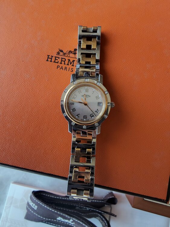 HERMES クリッパーナクレベガル12Pダイヤ（高級時計）の商品画像 - 査定依頼日：2026年8月18日 - 最高査定価格：65,000円