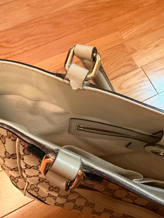 メイフェア トートバッグ　ベージュ/白　キャンバス/レザー　257061（ブランドバッグ）の商品画像 - 査定依頼日：2026年4月19日 - 最高査定価格：45,000円