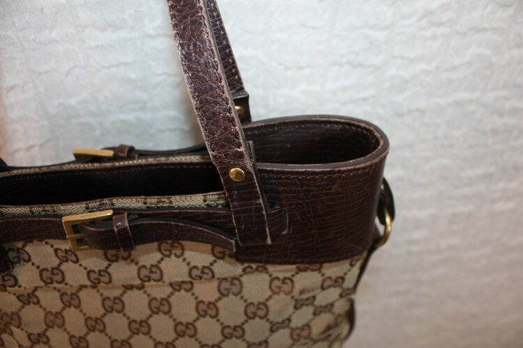 GUCCI GG キャンバス トートバッグ レザー 107757 002058（ブランドバッグ）の商品画像 - 査定依頼日：2026年10月8日 - 最高査定価格：30,000円