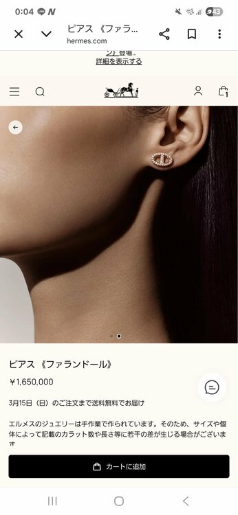 ファランドール ピアス ピンクゴールド×ダイヤモンド H221516B （金・貴金属）の商品画像 - 査定依頼日：2026年2月24日 - 最高査定価格：100,000円