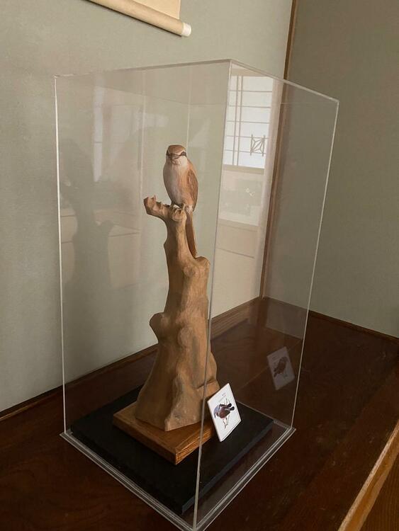 島田恭宏 作 木彫「百舌（もず）」 木彫彫刻 鳥 美術品 置物（美術品・骨董品）の商品画像 - 査定依頼日：2026年7月19日 - 最高査定価格：3,000円