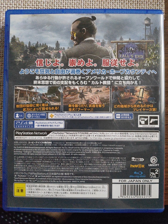 FarCry5（ゲーム機本体・ゲームソフト）の商品画像 - 査定依頼日：2021年6月12日 - 最高査定価格：800円