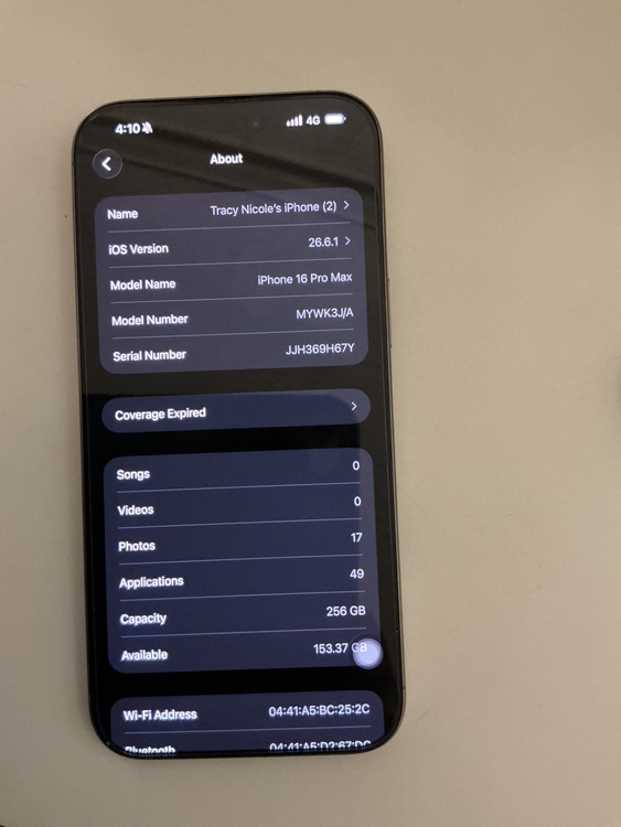Iphone 16 pro max 256gb model number MYWK3J/A（スマホ）の商品画像 - 査定依頼日：2026年9月13日 - 最高査定価格：129,000円