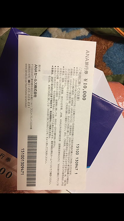 ANA旅行券（チケット・金券）の商品画像 - 査定依頼日：2020年1月25日 - 最高査定価格：8,000円