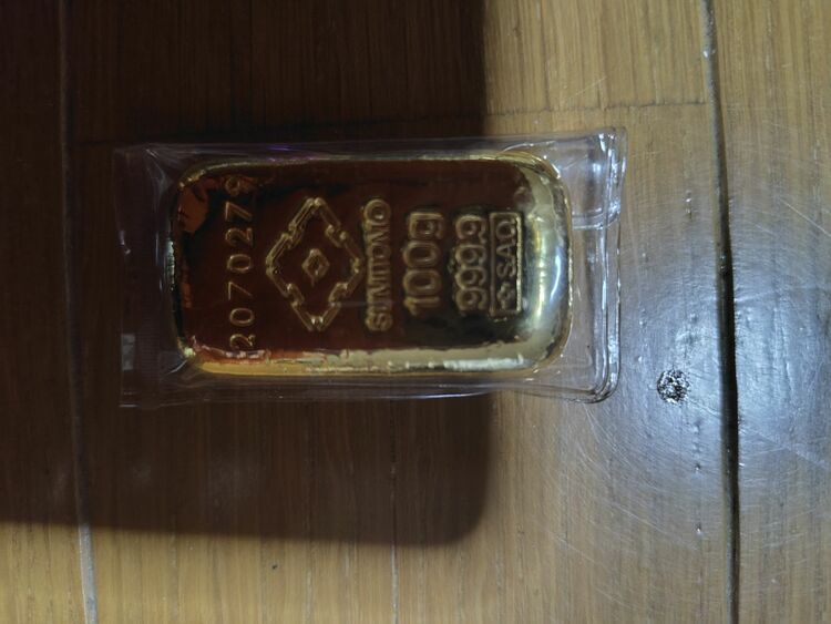 住友金属 ２４Ｋ 100g インゴット（金・貴金属）の商品画像 - 査定依頼日：2025年6月8日 - 最高査定価格：1,330,000円