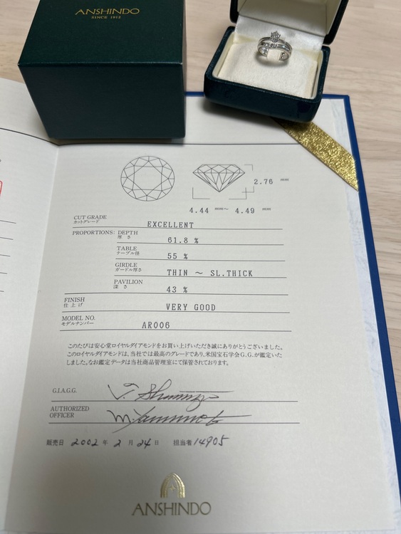 安心堂　結婚指輪（宝石）の商品画像 - 査定依頼日：2025年11月28日 - 最高査定価格：100,000円