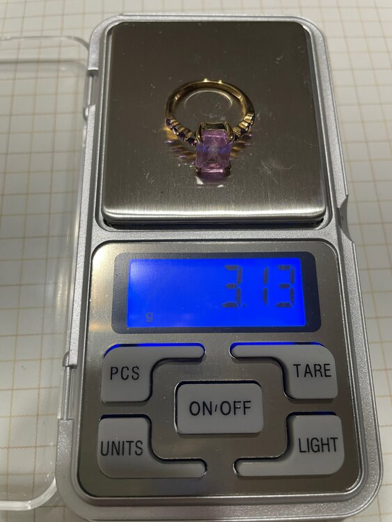 K10クンツァイトとアメシストのリング（金・貴金属）の商品画像 - 査定依頼日：2025年5月19日 - 最高査定価格：12,000円