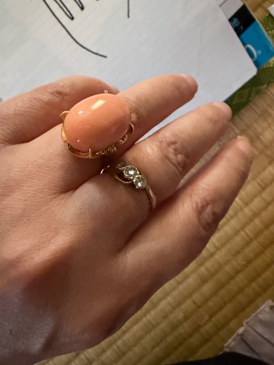 ピンク珊瑚大玉10ミリ超え18金セット（宝石）の商品画像 - 査定依頼日：2026年6月23日 - 最高査定価格：150,000円