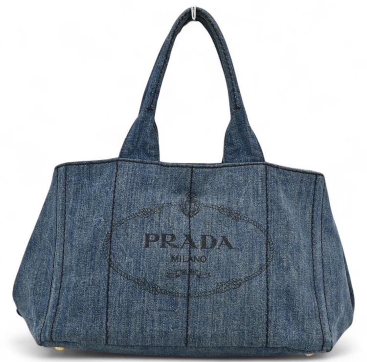 プラダ デニム カナパ トートバッグ ブルーゴールド（ブランドバッグ）の商品画像 - 査定依頼日：2025年8月23日 - 最高査定価格：50,000円