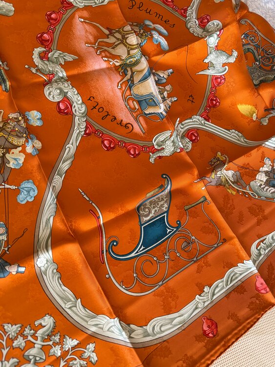 スカーフ　カレ90 - Plumes et Grelots（古着・ファッション）の商品画像 - 査定依頼日：2025年2月20日 - 最高査定価格：15,500円