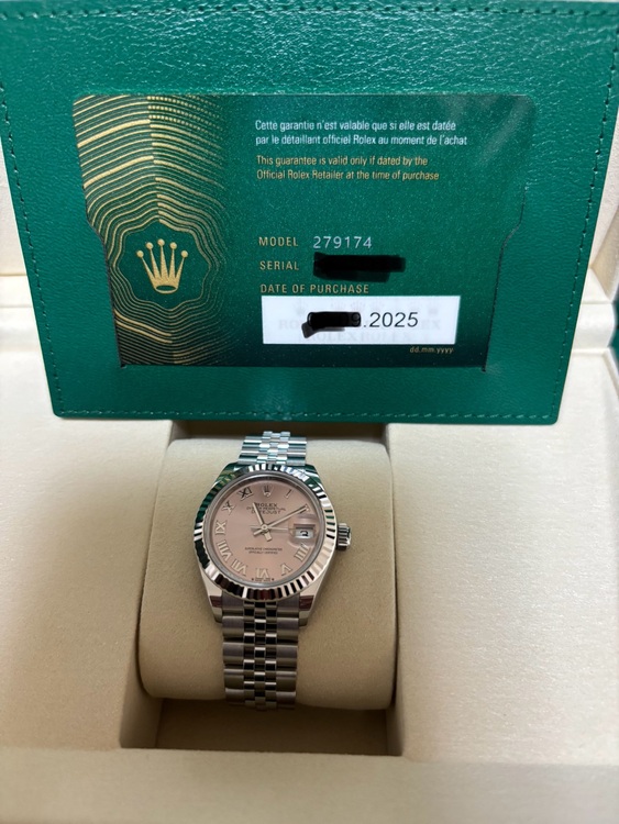 レディジャスト28ローマピンクブルーテッドジュビリー（高級時計）の商品画像 - 査定依頼日：2025年9月7日 - 最高査定価格：1,650,000円