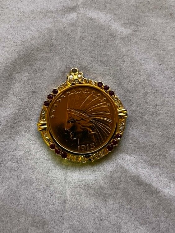 K21.6 K18 インディアン 10ドル 金貨 ルビー ダイヤモンド コイントップ 23.7g（バチカン欠品）（金・貴金属）の商品画像 - 査定依頼日：2026年7月27日 - 最高査定価格：440,000円
