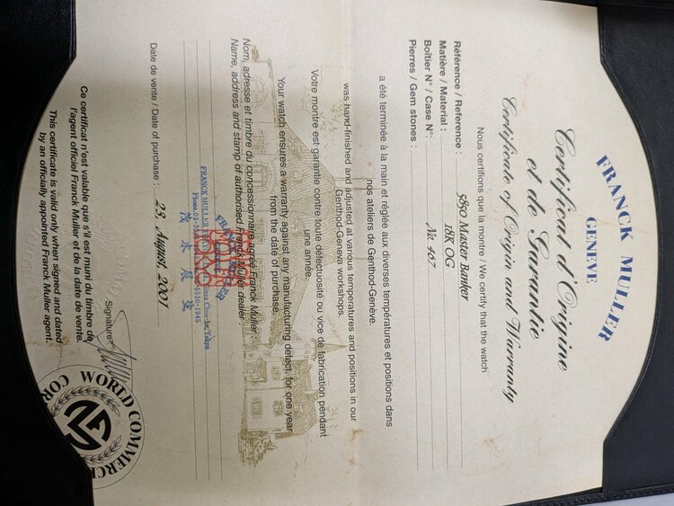 フランクミュラー その他 5850 Master bankfr 18k og no467（高級時計）の商品画像 - 査定依頼日：2026年3月4日 - 最高査定価格：1,280,000円