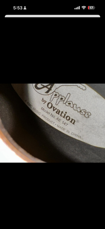 Ovation Applause AE147（ピアノ・楽器・PA機材）の商品画像 - 査定依頼日：2026年7月13日 - 最高査定価格：5,000円