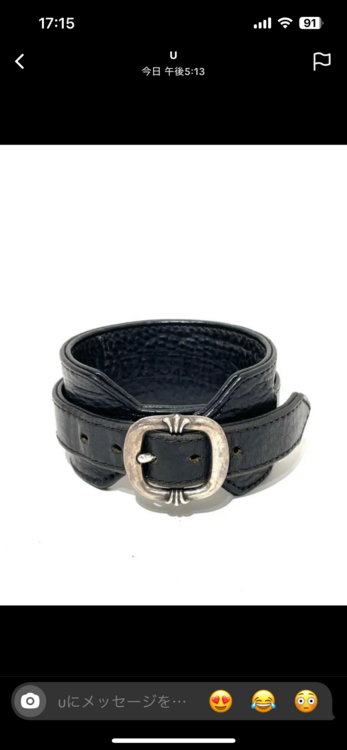 クロムハーツR&amp;R(ロックンロール）ブレスレット ブラック ヘビーレザー（古着・ファッション）の商品画像 - 査定依頼日：2025年12月12日 - 最高査定価格：56,000円