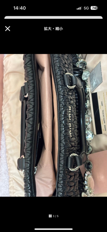 ミュウミュウ  （ブランドバッグ）の商品画像 - 査定依頼日：2026年2月8日 - 最高査定価格：100,000円